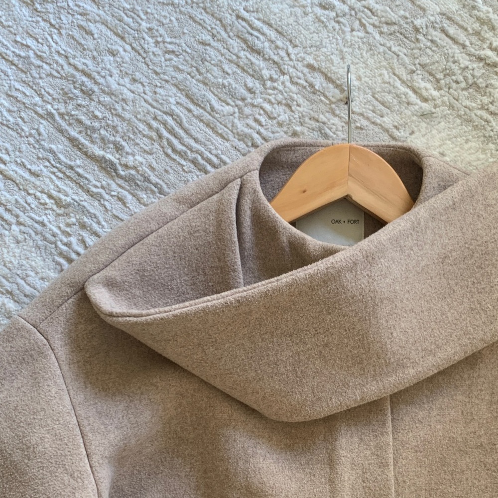 OAK + FORT Wool Scarf Coat XS
